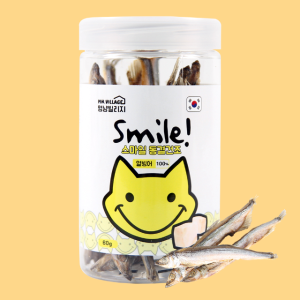 멍냥빌리지 스마일 고양이트릿 고양이 동결건조 간식 열빙어 트릿, 60g, 1개