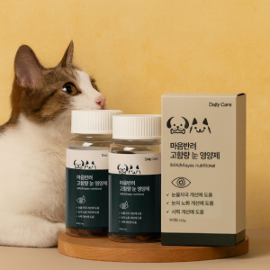 [SALE]마음반려 고함량 고양이 눈 영양제 눈물 자국 냄새 루테인 눈노화 노령묘 시력개선 60정, 2개