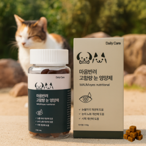 [SALE]마음반려 고함량 고양이 눈 영양제 눈물 자국 냄새 루테인 눈노화 노령묘 시력개선 60정, 1개