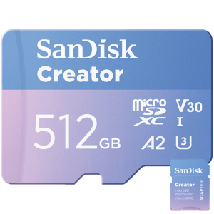 샌디스크 마이크로 SD카드 크리에이터 512GB 512기가 액션캠 블랙박스 카메라 메모리