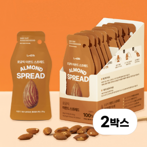 [로글릭] 매일먹는 아몬드버터 100% 무설탕 무첨가 스틱 스프레드 잼(2박스, 25g 20포)