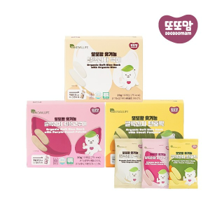 [1+1]또또맘 유기농 개별포장 쌀떡과자, 떡뻥 3박스+3박스 (백미2 + 단호박2 + 자색고구마2)