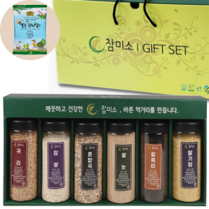 참미소 6종 잡곡선물세트 국내산 국산 명절 추석 선물용 6곡 혼합 귀리 기장 쌀눈 찹쌀 혼합곡 흑미