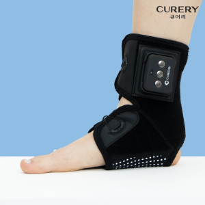 큐어리 발목 EMS 관절케어 개인용 저주파 자극기 마사지기 러닝 등산 자전거