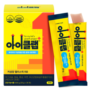아이클랩 키성장 유산균발효굴추출물 FGO 성장기 뼈건강! 건강하게 크는 기능성 인정 딸기맛 저당 젤리스틱 (어린이 키즈 청소년 중학생) 30일분 X 1박스