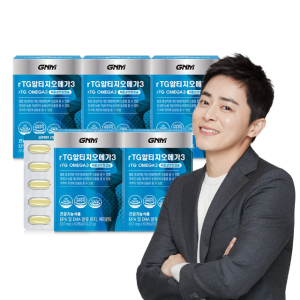 [EPA+DHA 1,000mg/1일] GNM 조정석 rTG 알티지오메가3 60캡슐 5박스