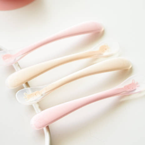퍼기 동물 이유식스푼 국내생산 실리콘 초기 중기 후기 곰 베이지