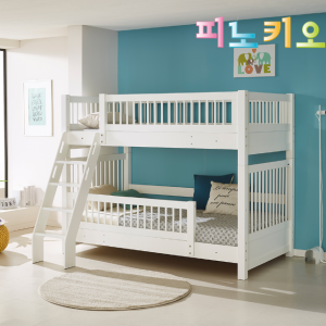 피노키오 로망 원목 이층침대 분리형 화이트 고무나무