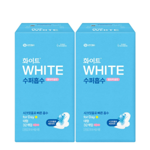 화이트 수퍼흡수 생리대 대형 32매 x 2EA