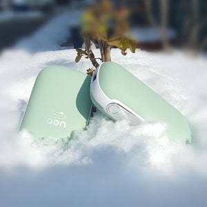 라온 1+1 고속 충전식 손난로 보조배터리 양면발열 10000mAh 라이트 그린