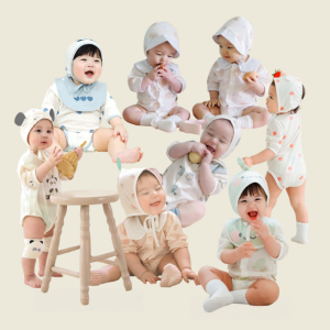[메르베] 신생아 백일 돌 아기 7부 바디슈트