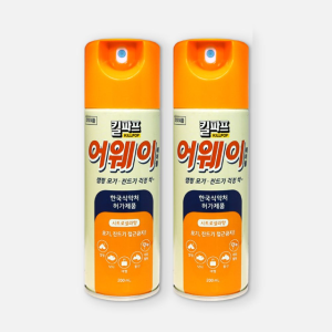킬파프 어웨이 에어졸 200ml x2EA 아쿠아향 모기 진드기 기피제 휴대용