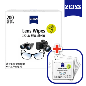 자이스 렌즈와이프 클리너 200매 + 24매 일회용 안경닦이 알콜 소독 티슈