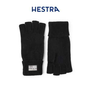 헤스트라 래그 울 하프 글러브 블랙 6002670 100- 남녀 공용 겨울 니트 반장갑