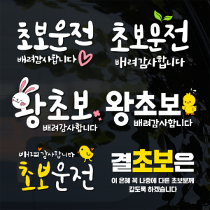 초보운전 스티커 왕초보 스티커 배려감사합니다