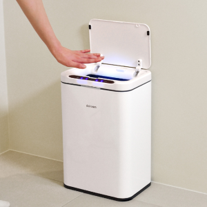 자동센서 스마트 쓰레기통 가정용 사무실용 주방용 스테인리스 휴지통 일반형 20L 화이트
