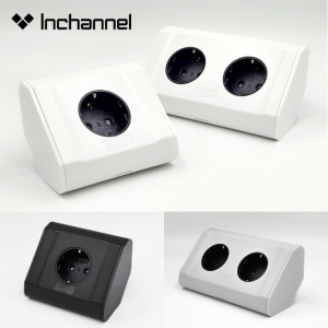 인채널 무커버 코너콘센트 1구 2구 가구모서리