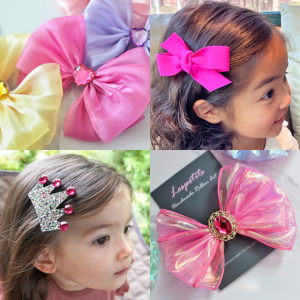(5+1) 핸드메이드 유아 여아 아동 리본 헤어핀 똑딱핀 집게핀