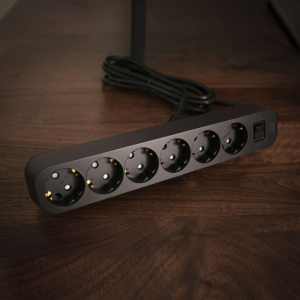 엘리펀탭 자동소화 멀티탭 인테리어 디자인 멀티탭 4구 콘센트 올블랙 1.5m