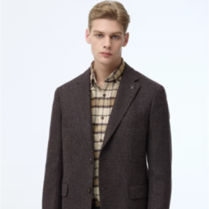 [닥스]  남성 브라운 패턴 울캐시미어 혼방 FW 긴팔 자켓 WMJA3D026W3