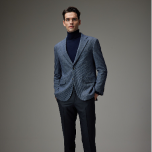 [닥스]  (제냐) 남성 블루 이태리 울캐시 투톤 마이크로 FW 자켓 DMJA3D012B2