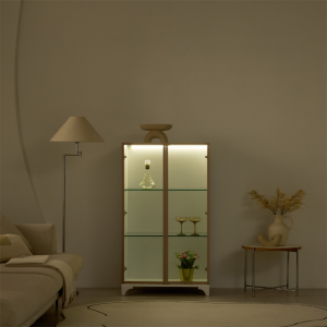 아시수 루미너스1300알미늄 장식장/화이트 730도어 거실진열장 피규어 양주 리모컨LED