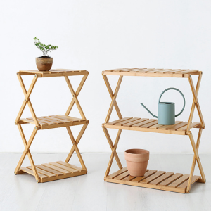 마켓비 선반 다용도 미니 3단선반 조립 나무 선반 낮은 좁은