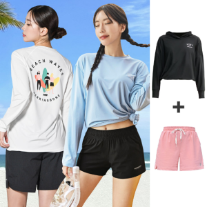 헤링본 여성 래쉬가드세트 루즈핏 수영복 빅사이즈 상의 RF342 AC901