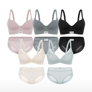 원더브라 데일리 노와이어 볼륨 여성속옷 5세트