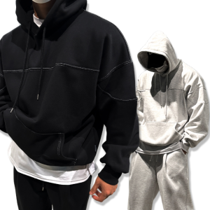 후끈 기모 이중지합포 스티치 박스 후드 티셔츠