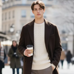 [지오지아] 세미오버 피크드 싱글코트