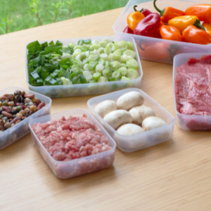 실리쿡 말랑납작이 2호 4P세트 냉동실 정리용기