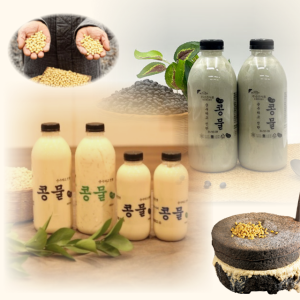 1+1 당일생산 국내산 콩물 첨가물0% 갈아만든 순수+서리태콩물, 1L, 2개