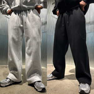 웨이브 절개 기모 와이드 팬츠