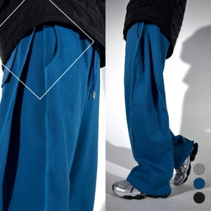 기모 합포 데끼 사이드 턱 롱 팬츠