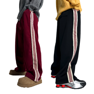 테잎 트랙 롱 와이드 트레이닝 팬츠