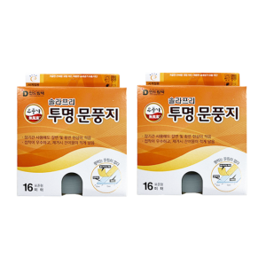 인드림텍 투명 문풍지 16M x 2개, 32M, 외풍차단 틈새 바람막이 창문 방음 방충