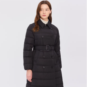 [헤지스 여성] 헤지스레이디스 트렌치형 벨티드 롱 중량다운 점퍼 WSJU4D922BK