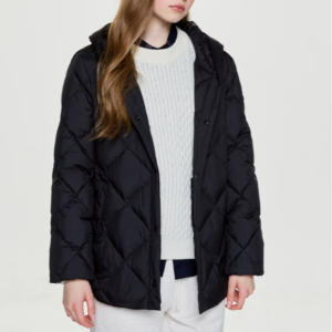 헤지스 여성 다이아 패턴 구스 다운 점퍼 HSJU5D011BK