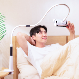 [초강력 고정] 핸드폰거치대 침대 누워서 자바라거치대 85cm