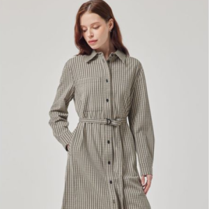 [올리비아하슬러] 베이지 체크 원피스