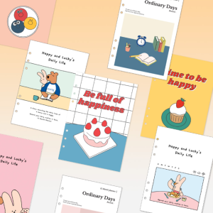 6공 다이어리 리필 표지&내지 10종 모둠 - A5 다이어리 라인 그리드 120g 속지