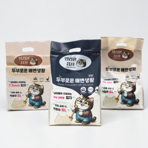 영리한집사 고양이 두부 모래 무향1.5mm(3팩), 8L, 3개