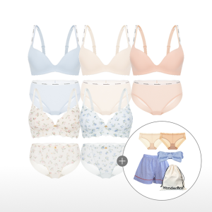 원더브라 레이스 노와이어 볼륨 여성속옷 5세트