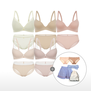 원더브라 공식물 노와이어 볼륨 여성속옷 5세트