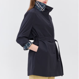 [헤지스 여성] [스테디셀러][트렌치]블랙 싱글버튼 경량 하프 코트 WSCO5B201BK