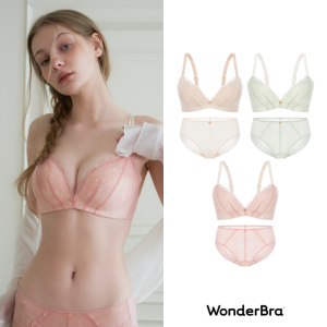 [원더브라] 레이스 노와이어 여성속옷 3세트