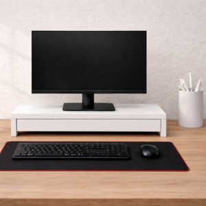 에스앤민 모니터받침대 노트북 컴퓨터 수납 스탠드 받침대 화이트 슬림