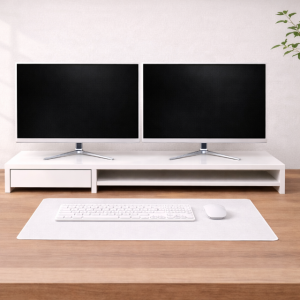 에스앤민 모니터받침대 노트북 컴퓨터 수납 스탠드 받침대 화이트 슬림