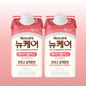 [본사공식몰] 뉴케어 케이디플러스 KD 200ml (60팩) 투석 신장 질환자용 신장환자 비투석신장질환용 신장질환유동식 수분제한 균형 영양식 고단백 L아르기닌 진하고 담백한맛